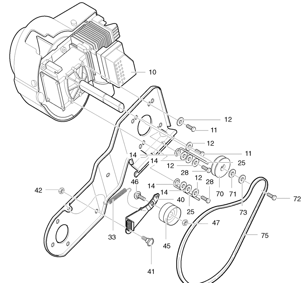 Engine Assembly Diagram and Parts List for 620301X61NC 2004 Briggs and Stratton Snow Blower